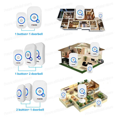 Wireless Doorbell Waterproof Welcome Chime Home Door Bell