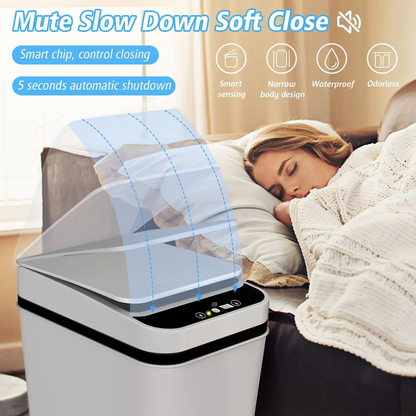 Automatic Garbage Can Slim Motion Sensor Smart Trash Bin