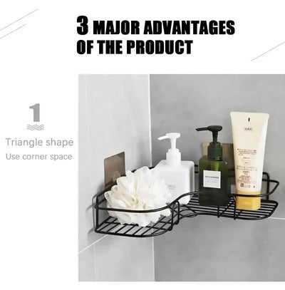 Toilet Storage Rack Bathroom Shelf No-Drill Corner Shelf Shower