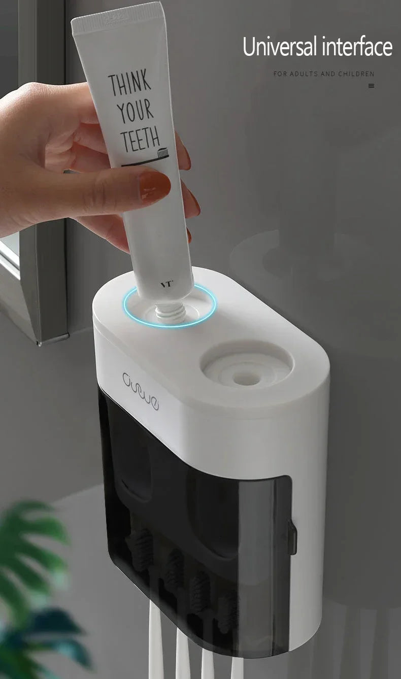 Automatic Squeezer Toothpaste Dispenser Magnetic Holder