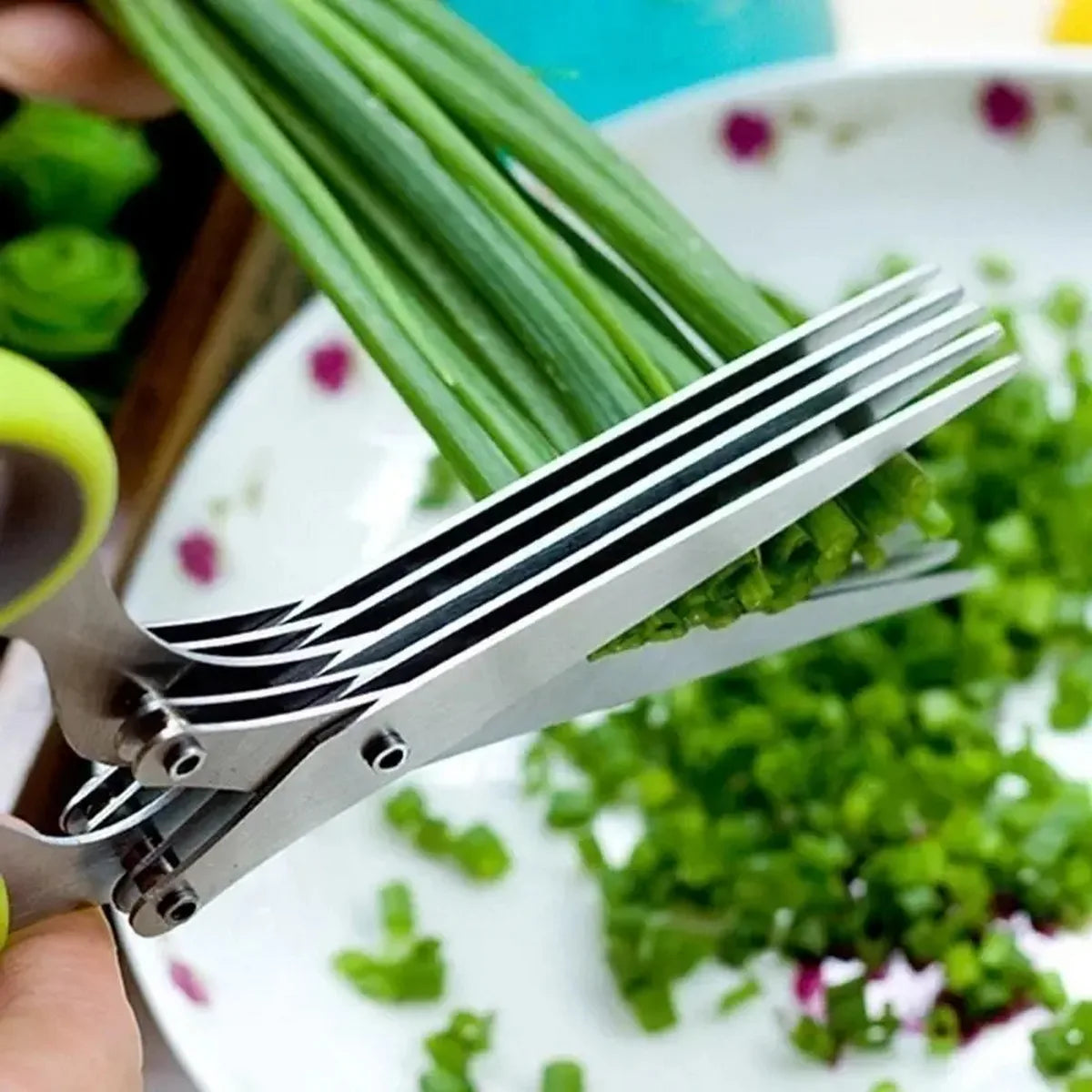Stainless Steel Kitchen Scissors for Pepper Scallion Laver Cutting Tool