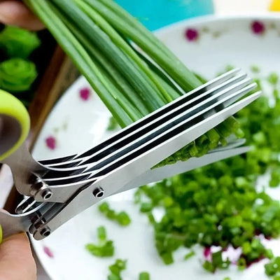Stainless Steel Kitchen Scissors for Pepper Scallion Laver Cutting Tool