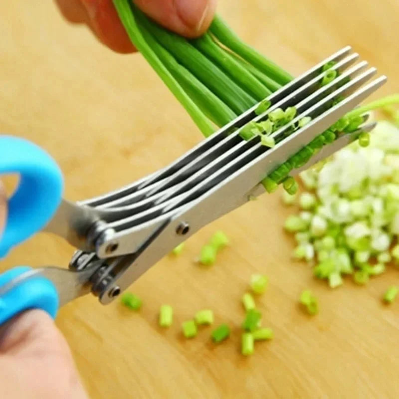 Stainless Steel Kitchen Scissors for Pepper Scallion Laver Cutting Tool