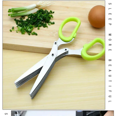 Stainless Steel Kitchen Scissors for Pepper Scallion Laver Cutting Tool