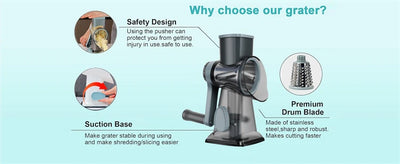 Cheese Grater Versatile Manual Vegetable Slicer Peanut Nuts Grinder