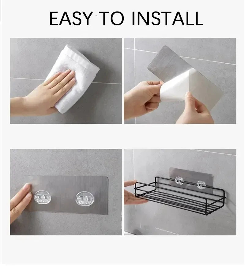 Toilet Storage Rack Bathroom Shelf No-Drill Corner Shelf Shower