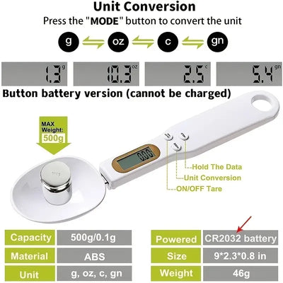 Mini Spoon Scale Digital Kitchen Scale Electronic LCD Food Spoon