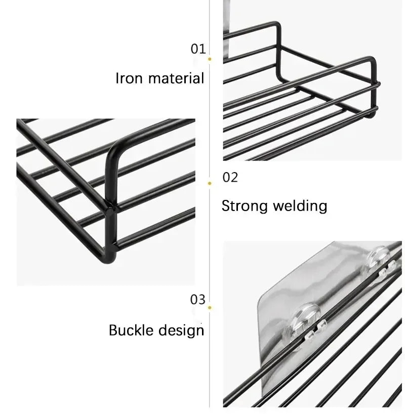 Toilet Storage Rack Bathroom Shelf No-Drill Corner Shelf Shower