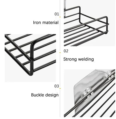 Toilet Storage Rack Bathroom Shelf No-Drill Corner Shelf Shower