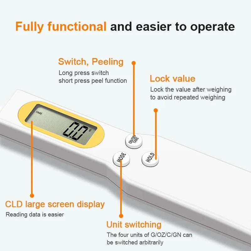 Mini Spoon Scale Digital Kitchen Scale Electronic LCD Food Spoon