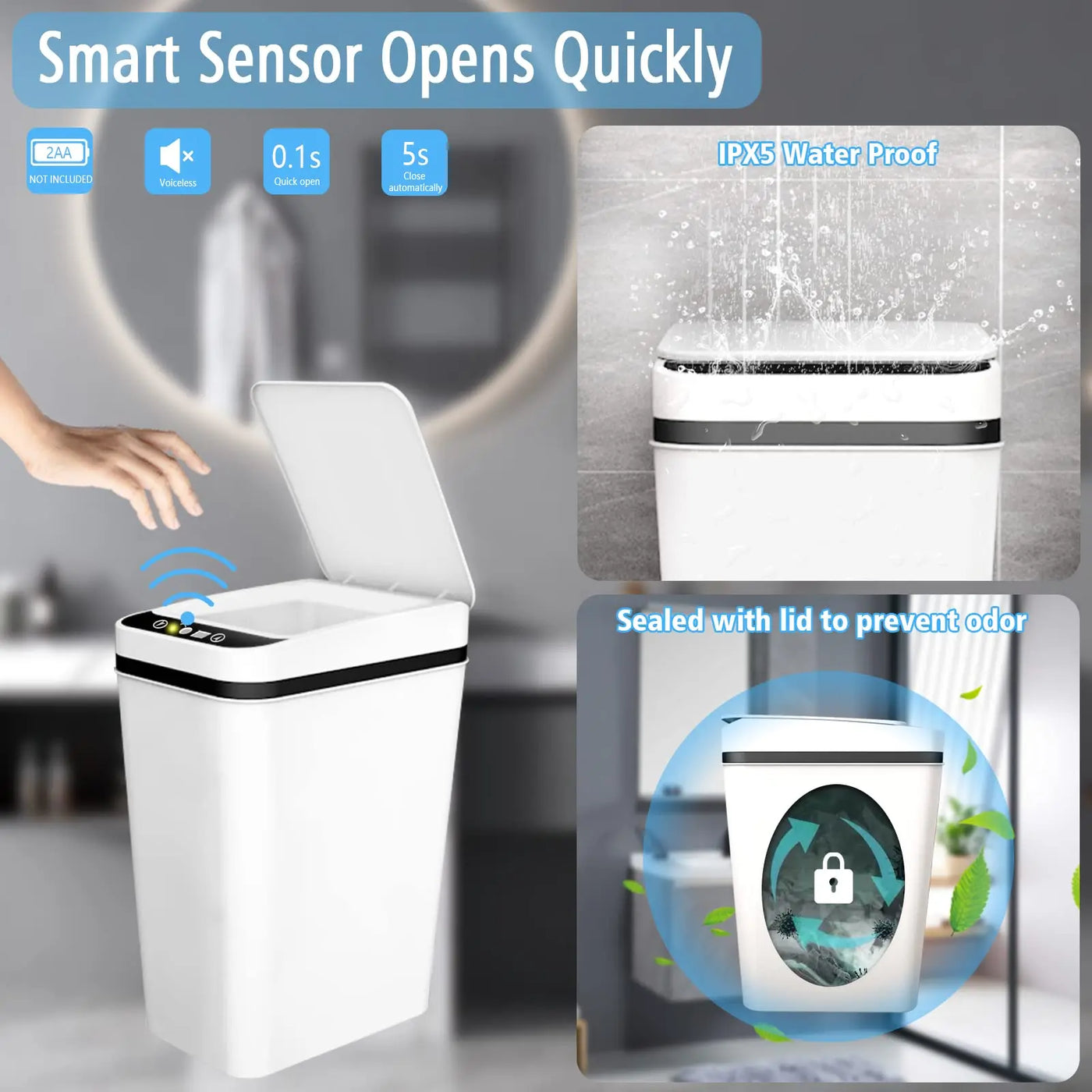 Automatic Garbage Can Slim Motion Sensor Smart Trash Bin