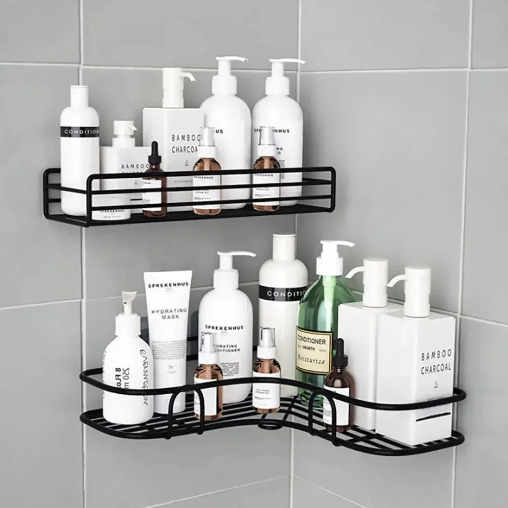Toilet Storage Rack Bathroom Shelf No-Drill Corner Shelf Shower