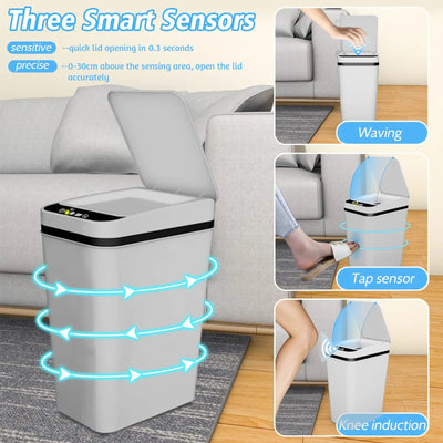 Automatic Garbage Can Slim Motion Sensor Smart Trash Bin