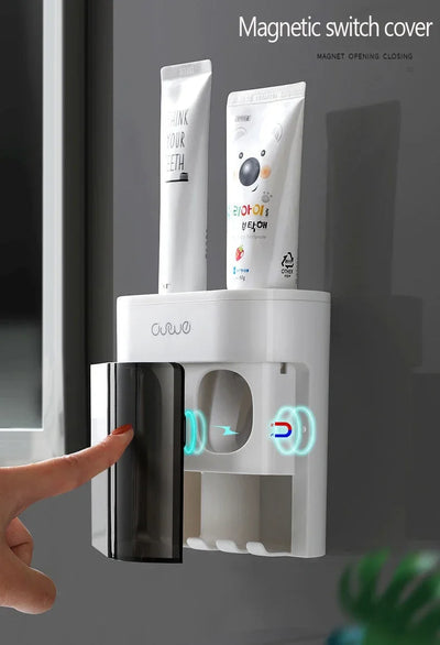Automatic Squeezer Toothpaste Dispenser Magnetic Holder