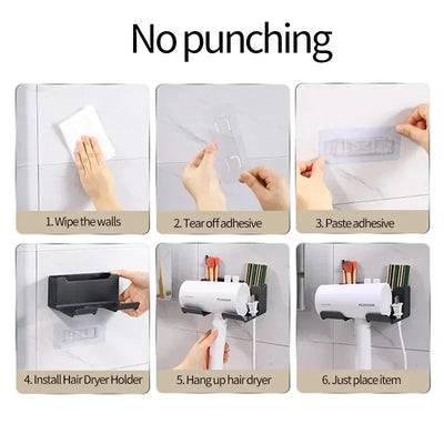 Hair Dryer Holder Wall Dryer Cradle Straightener Stand Hairdryer