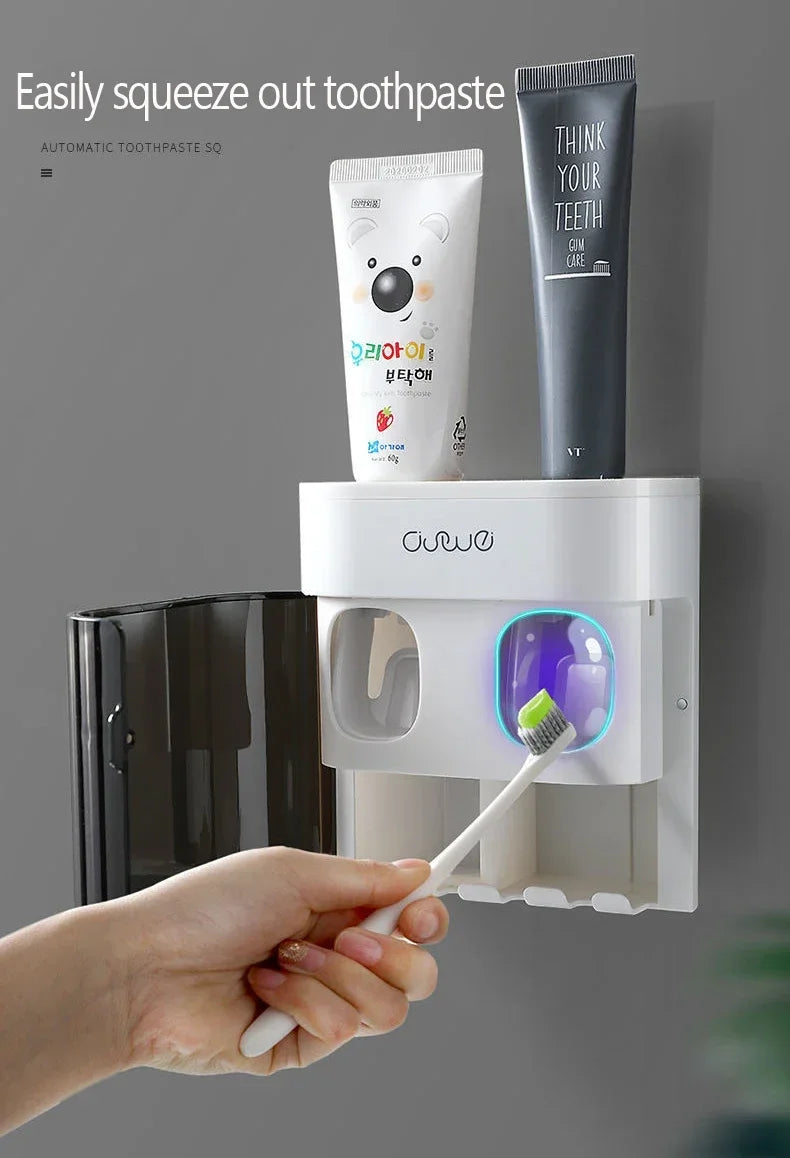 Automatic Squeezer Toothpaste Dispenser Magnetic Holder