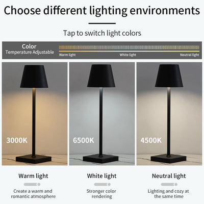 LED Table Lamp Touch Switch Levels Dimmable Desk Lights Bar