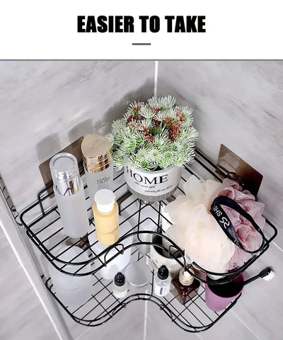 Toilet Storage Rack Bathroom Shelf No-Drill Corner Shelf Shower