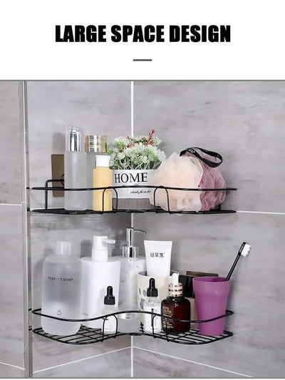 Toilet Storage Rack Bathroom Shelf No-Drill Corner Shelf Shower