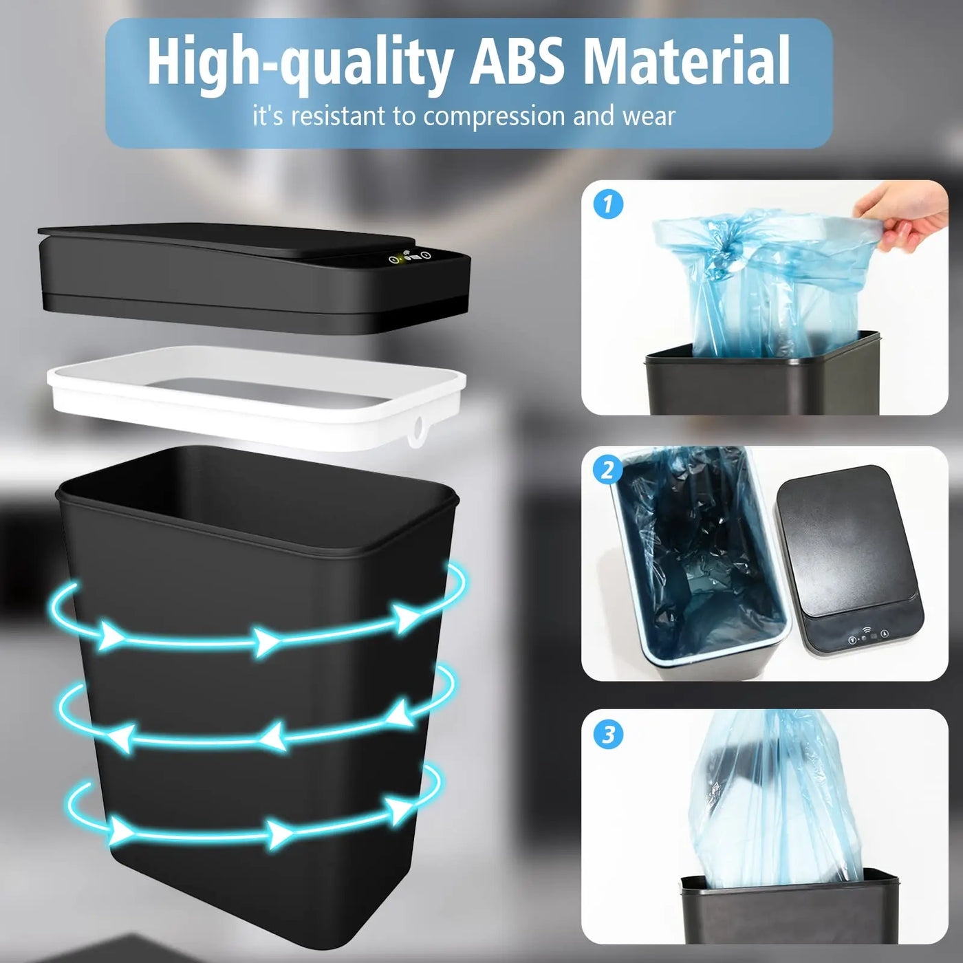 Automatic Garbage Can Slim Motion Sensor Smart Trash Bin