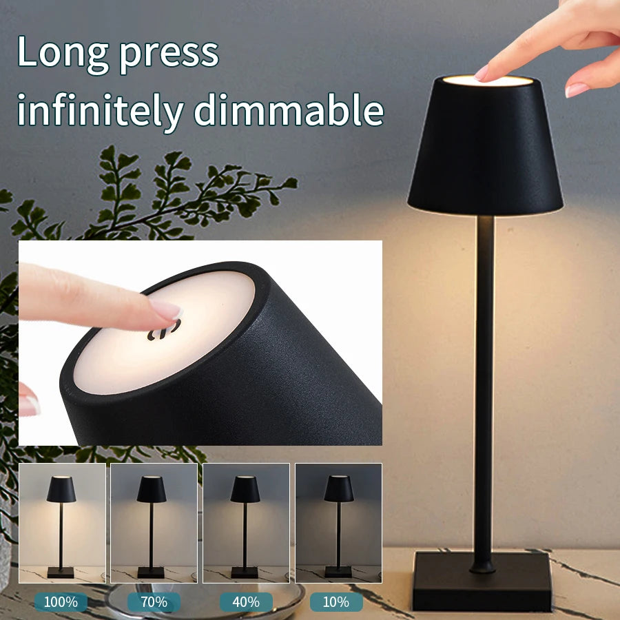 LED Table Lamp Touch Switch Levels Dimmable Desk Lights Bar