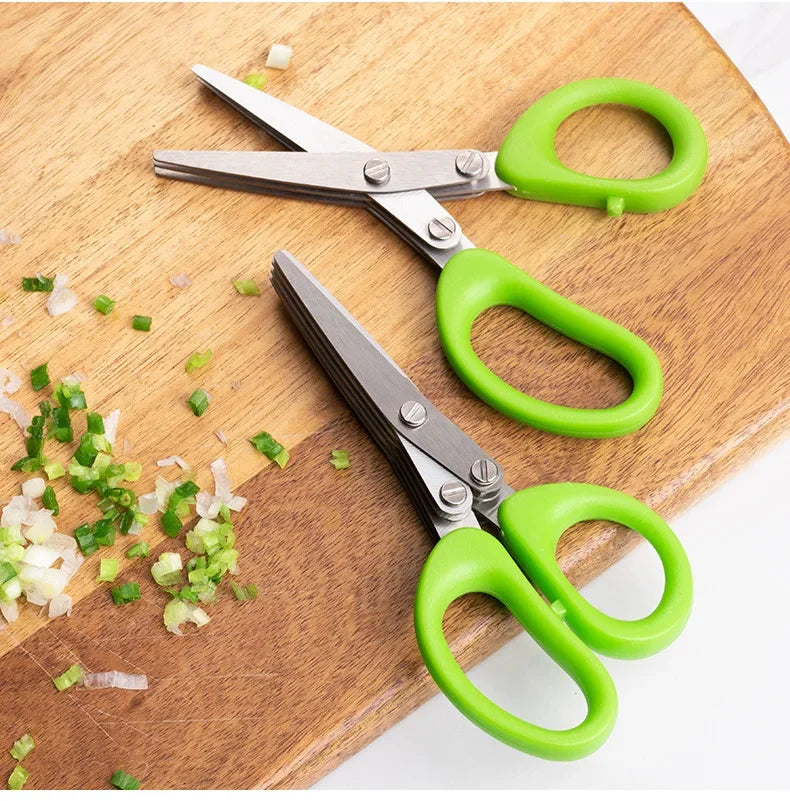 Stainless Steel Kitchen Scissors for Pepper Scallion Laver Cutting Tool