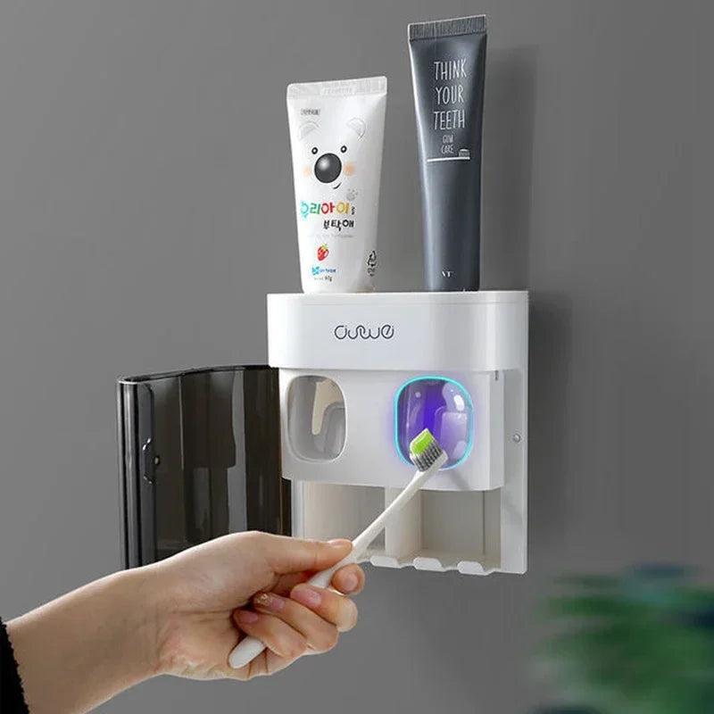 Automatic Squeezer Toothpaste Dispenser Magnetic Holder