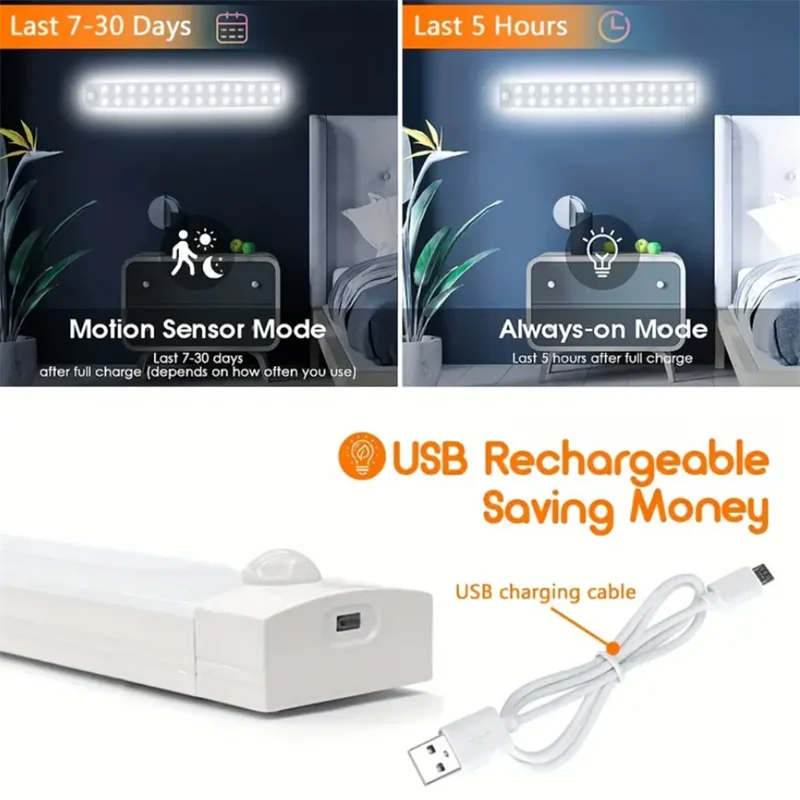 Intelligent USB Charging Sensing Light Strip Display Cabinet Kitchen