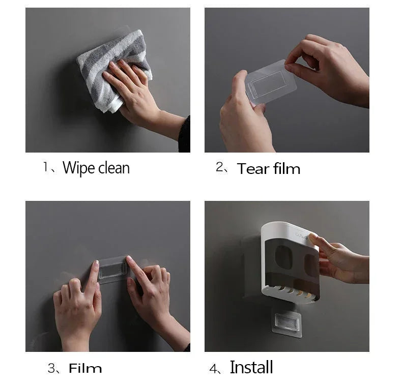 Automatic Squeezer Toothpaste Dispenser Magnetic Holder