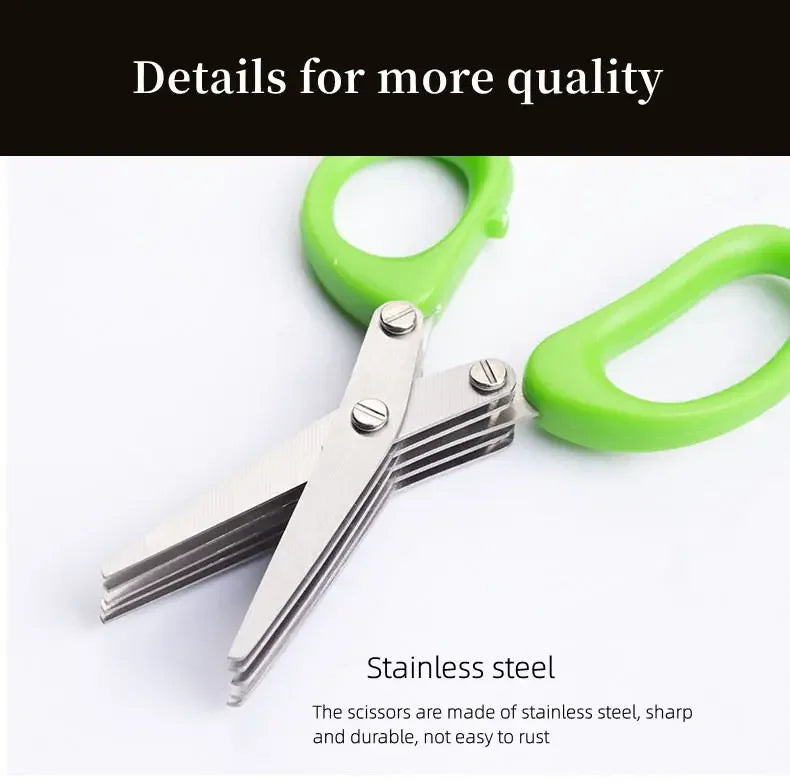 Stainless Steel Kitchen Scissors for Pepper Scallion Laver Cutting Tool