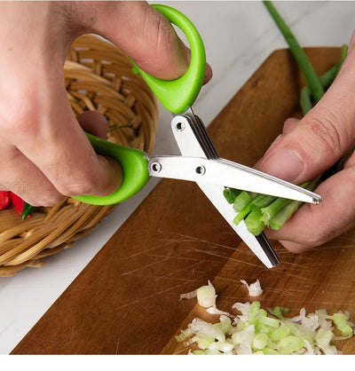 Stainless Steel Kitchen Scissors for Pepper Scallion Laver Cutting Tool