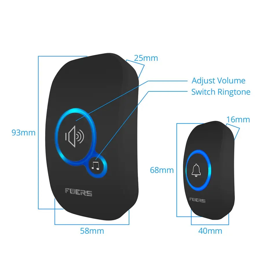 Wireless Doorbell Waterproof Welcome Chime Home Door Bell