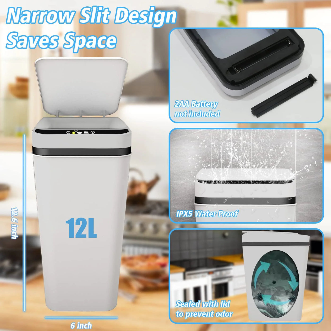 Automatic Garbage Can Slim Motion Sensor Smart Trash Bin
