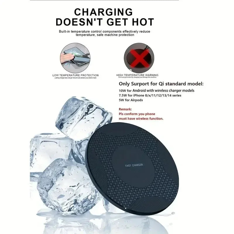 Wireless Charger Pad Stand Desktop Fast Charging Dock Station