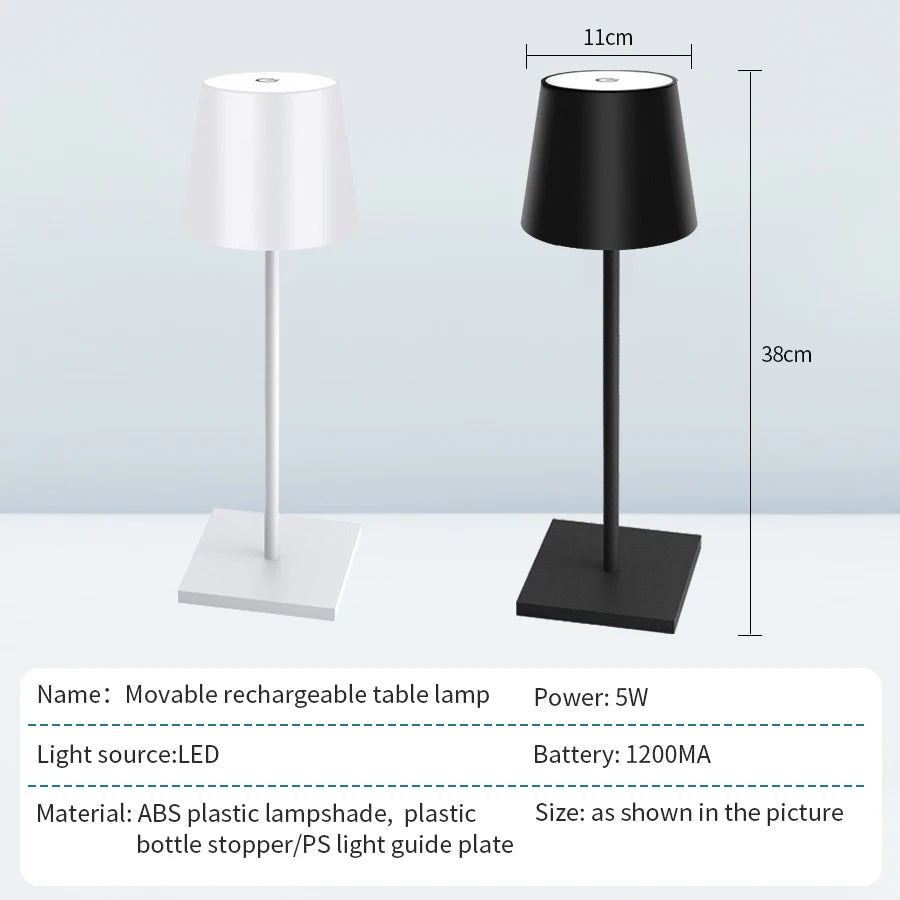 LED Table Lamp Touch Switch Levels Dimmable Desk Lights Bar