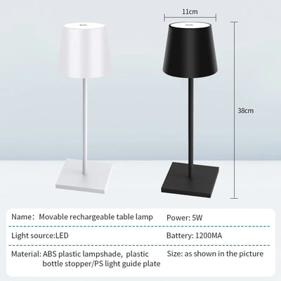 LED Table Lamp Touch Switch Levels Dimmable Desk Lights Bar