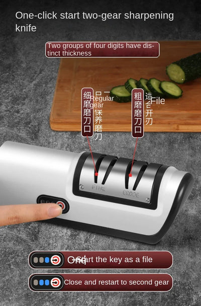 Kitchen Sharpener Automatic Professional Gears Electric Knife